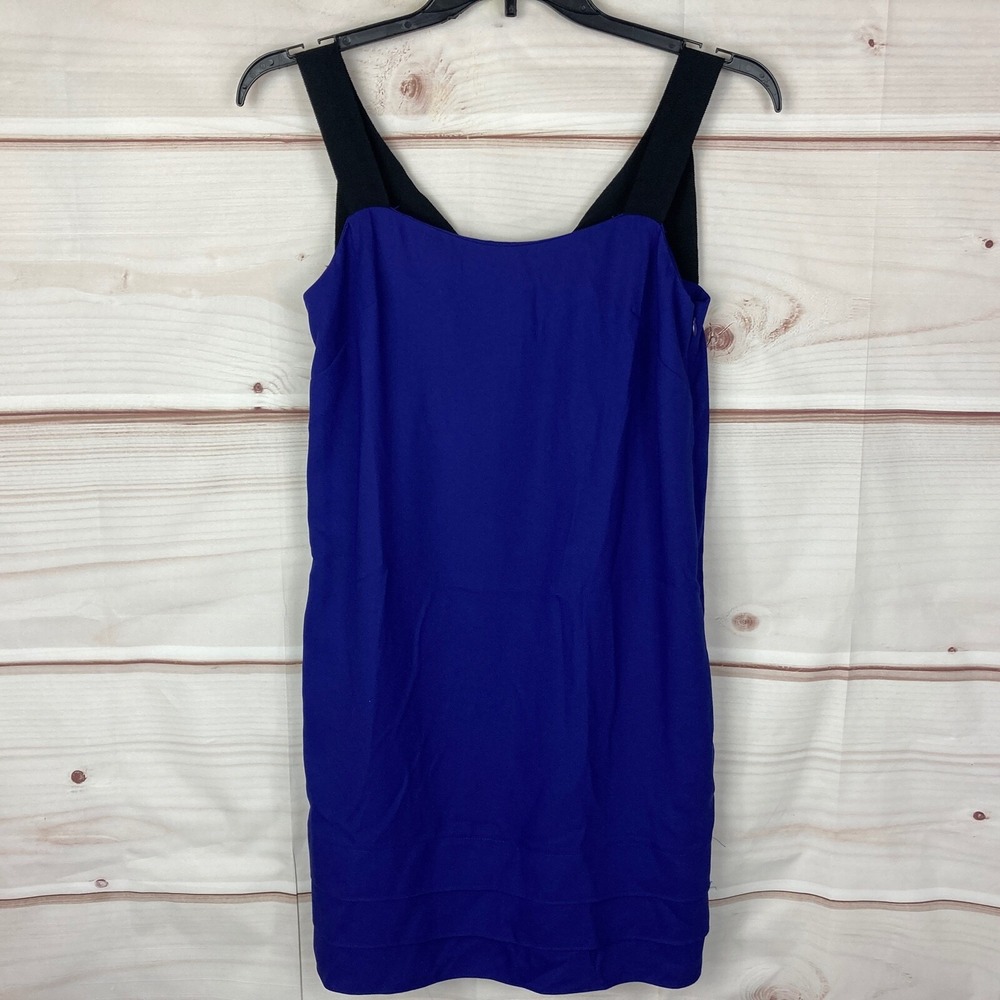 Banana Republic Dress Womens 8 Purple Ribbon Strap Shift Woven Sleeveless Solid